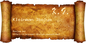 Kleinman Ibolya névjegykártya