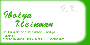 ibolya kleinman business card